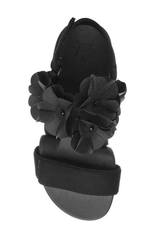 Figs By Figueroa Figs By Fiigueroa Figulous Flower Sandal In Black Fabric
