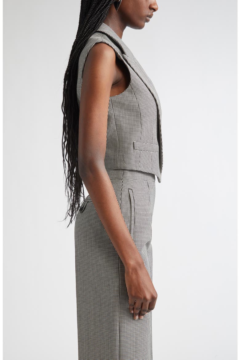Houndstooth Wool & Mohair Vest, Alternate, color, BLACK/ IVORY