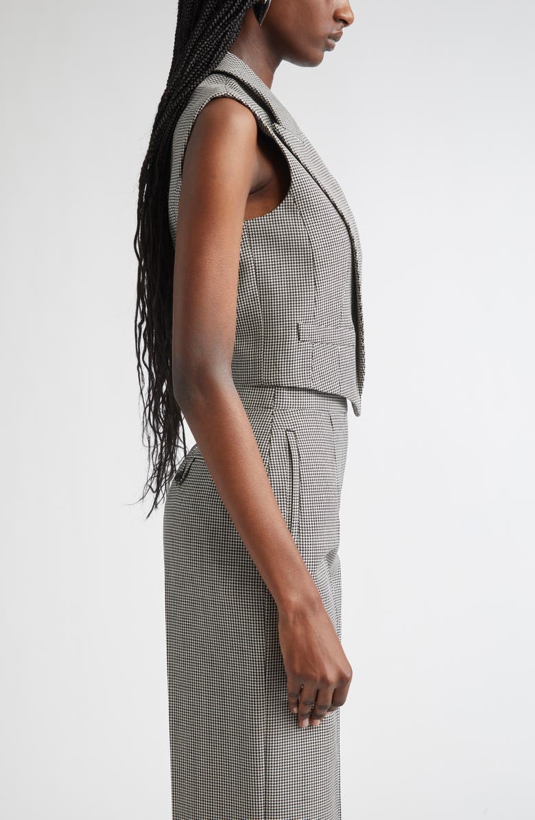 McQueen Houndstooth Wool & Mohair Vest, Alternate, color, 