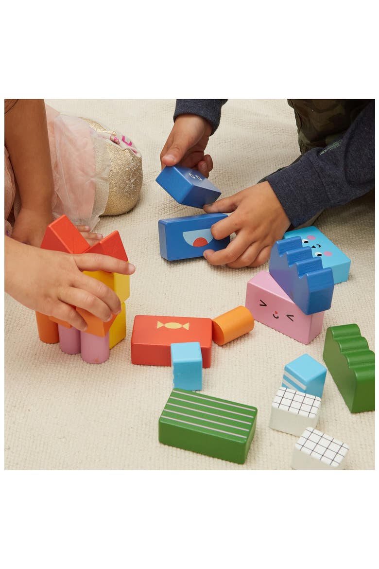22-Piece Stack & Mix Wooden Building Blocks, Alternate, color, MULTI