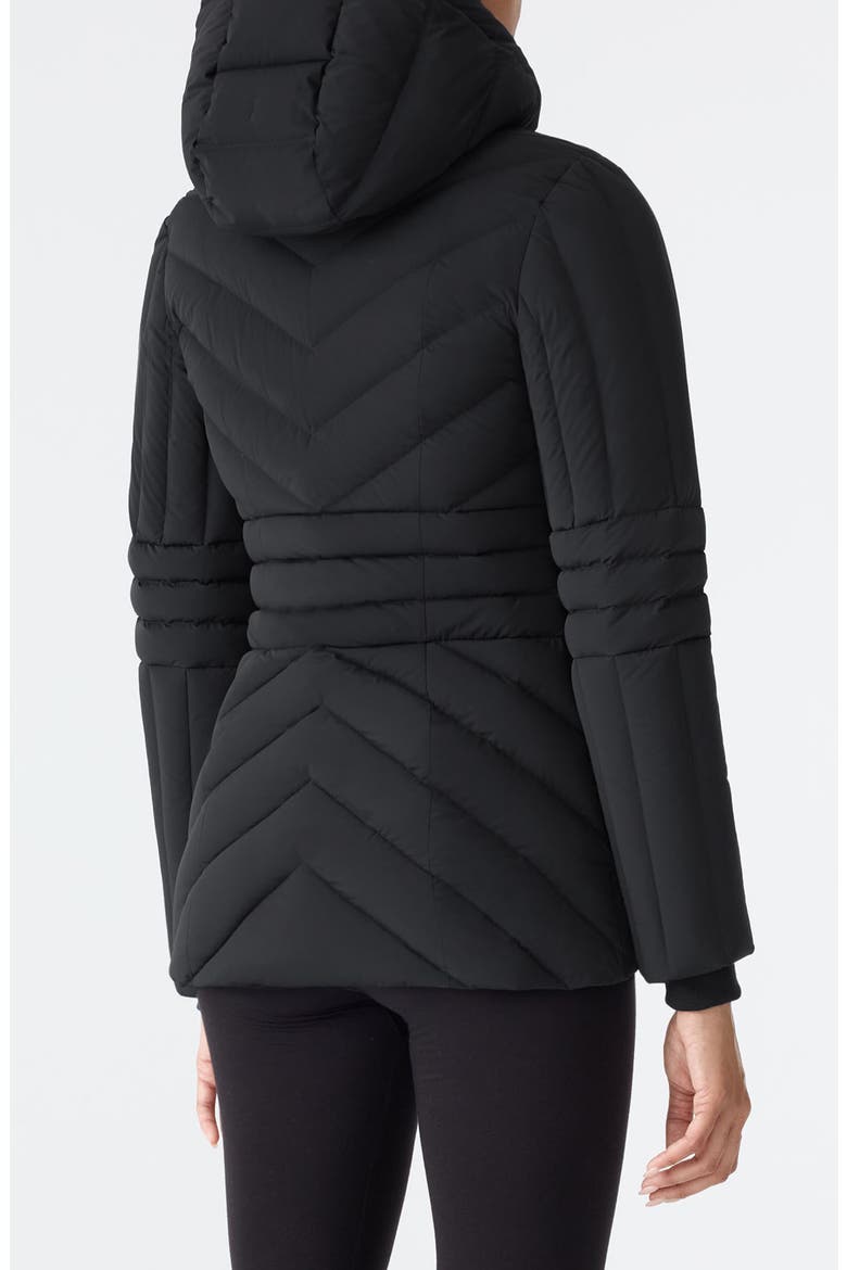 Nadia Hooded Quilted Down Jacket, Alternate, color, BLACK