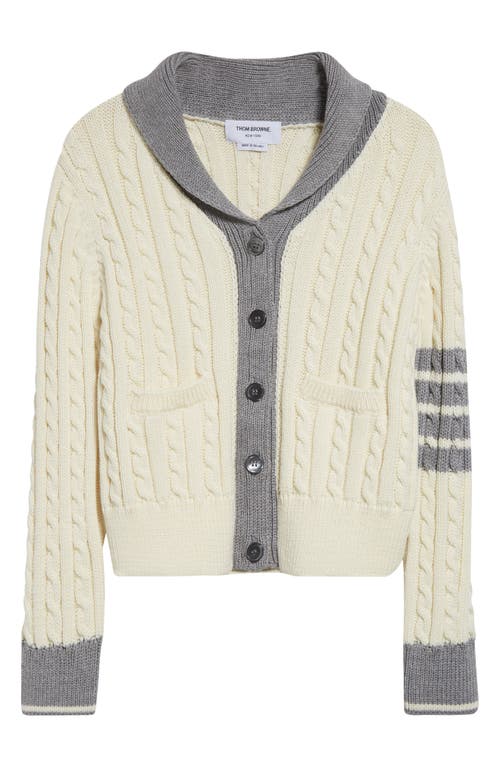 Thom Browne Wool 4-bar Cardigan In White