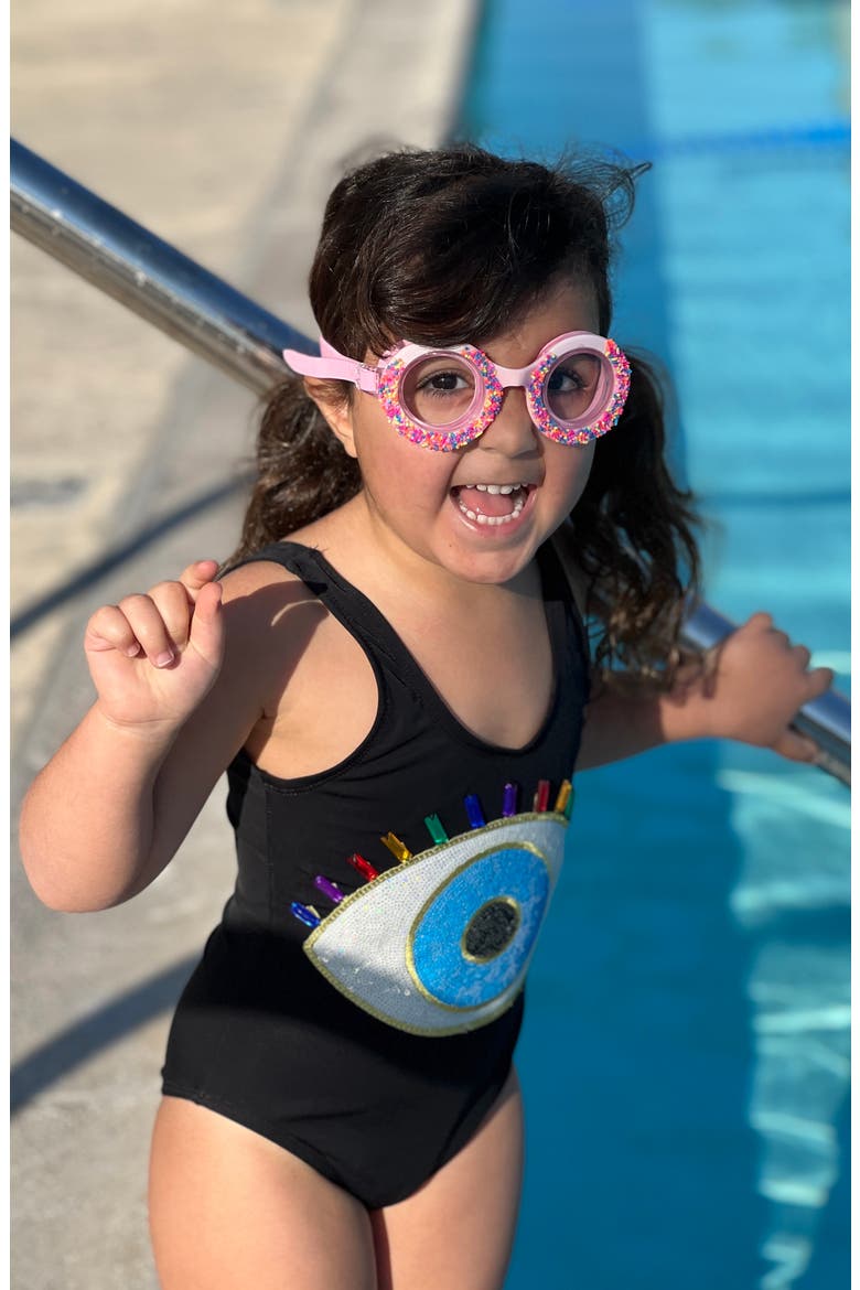 Kids' Confetti Swim Goggles, Alternate, color, PINK MULTI