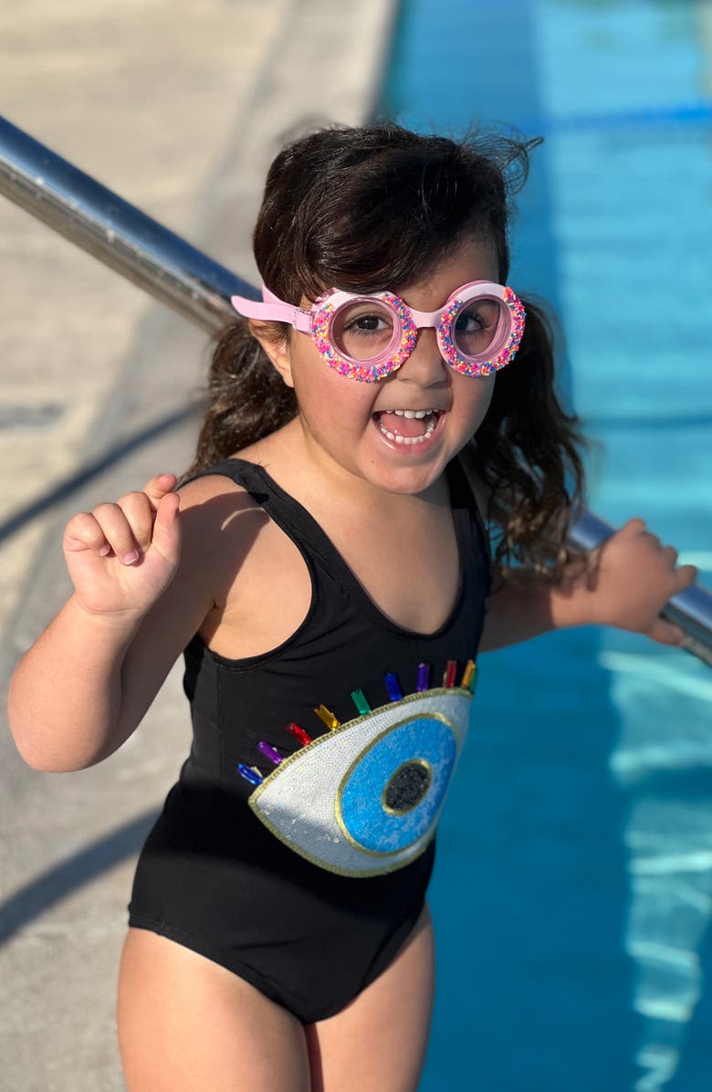 GlamBaby Kids' Confetti Swim Goggles, Alternate, color, Pink Multi