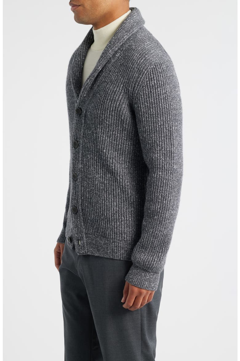 Wool & Silk Shawl Collar Cardigan, Alternate, color, GREY