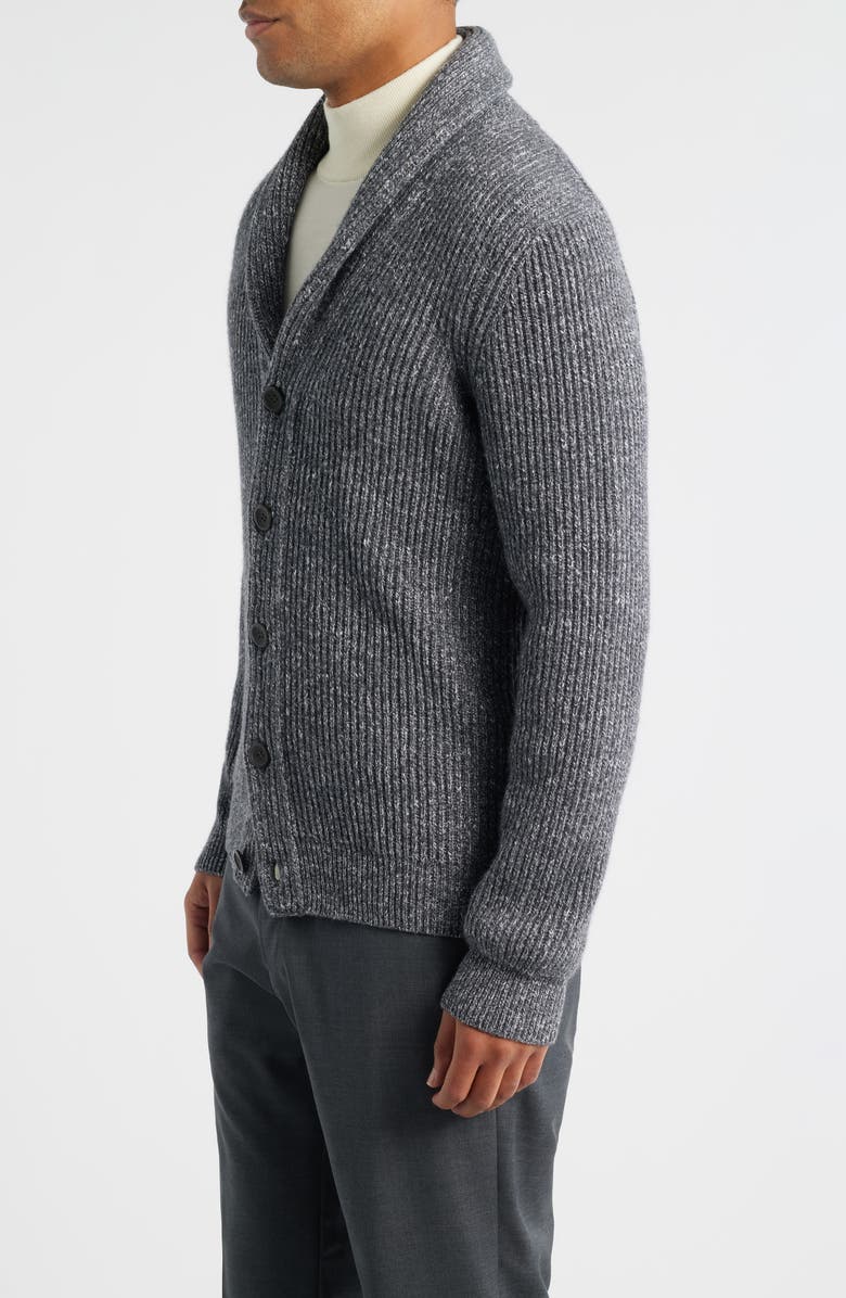 Jack Victor Wool & Silk Shawl Collar Cardigan, Alternate, color, Grey