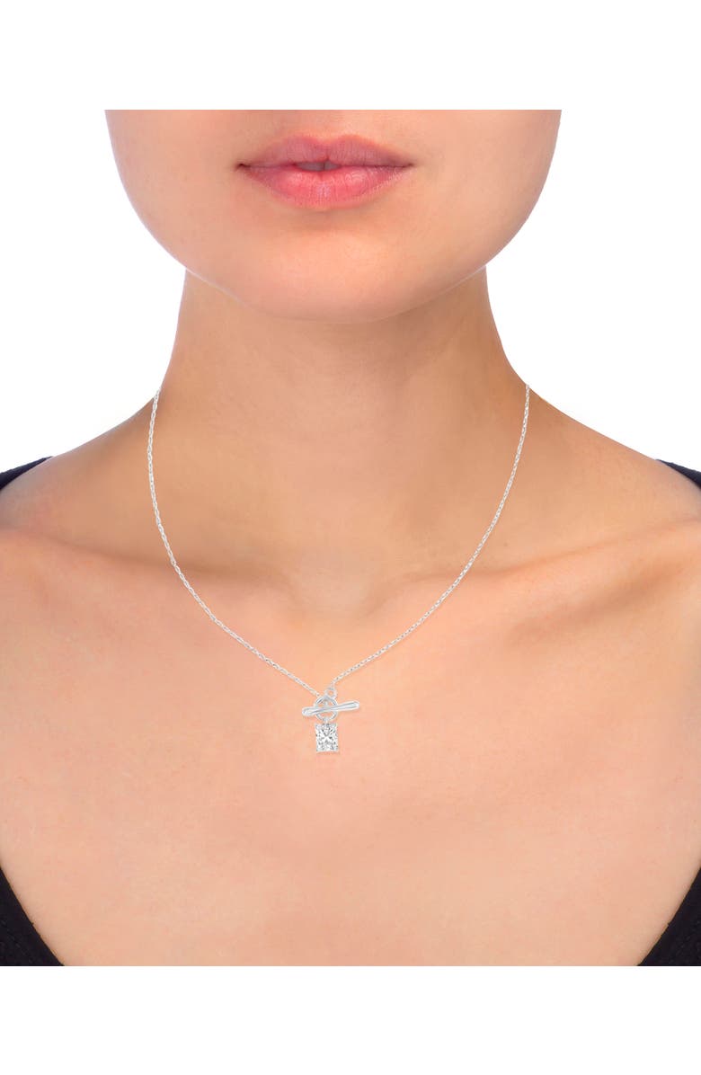 Donatello Gian Crystal Toggle Necklace, Alternate, color, Silver