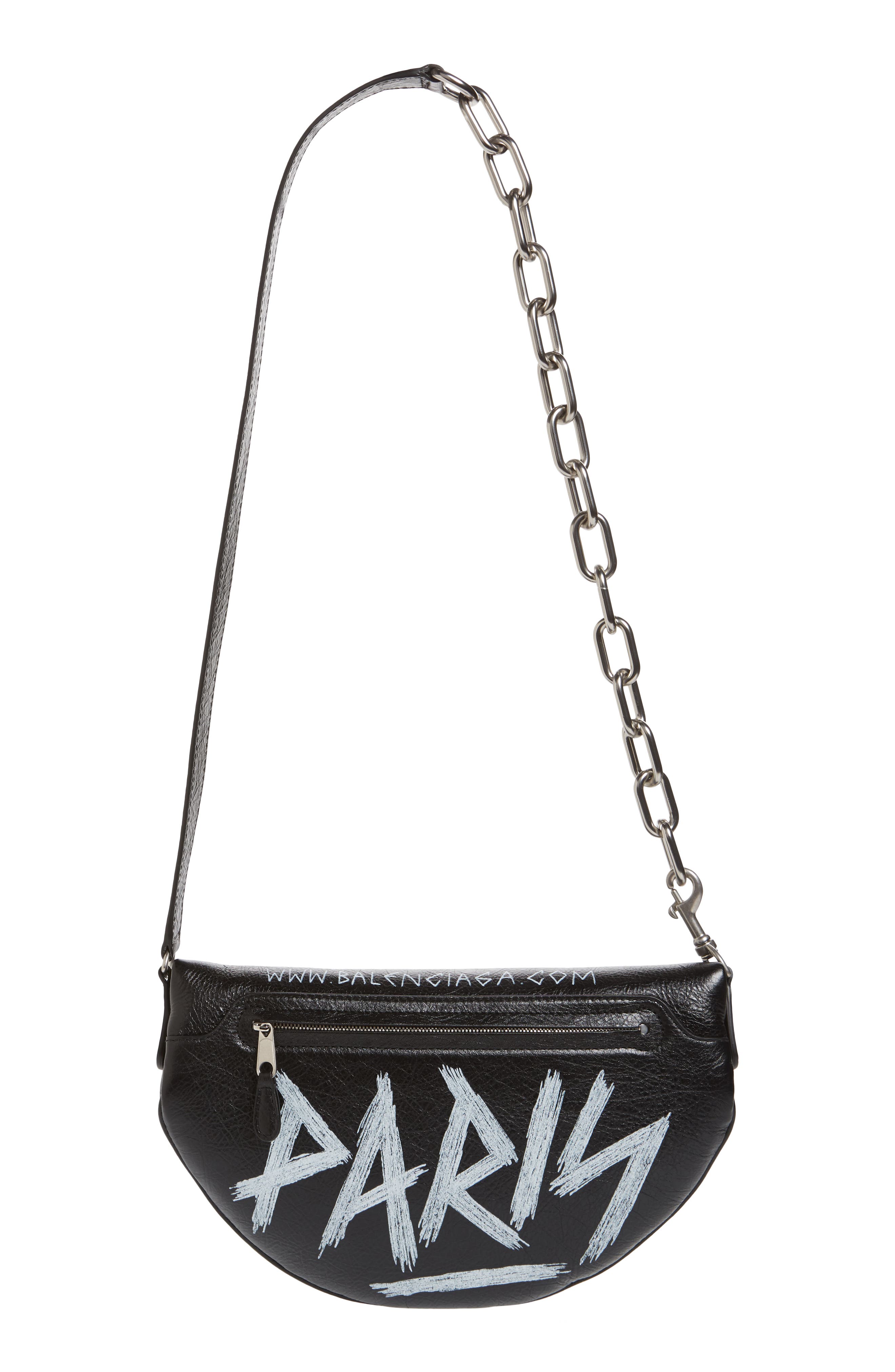 Balenciaga Graffiti Souvenir Leather Belt Bag, Alternate, color, 