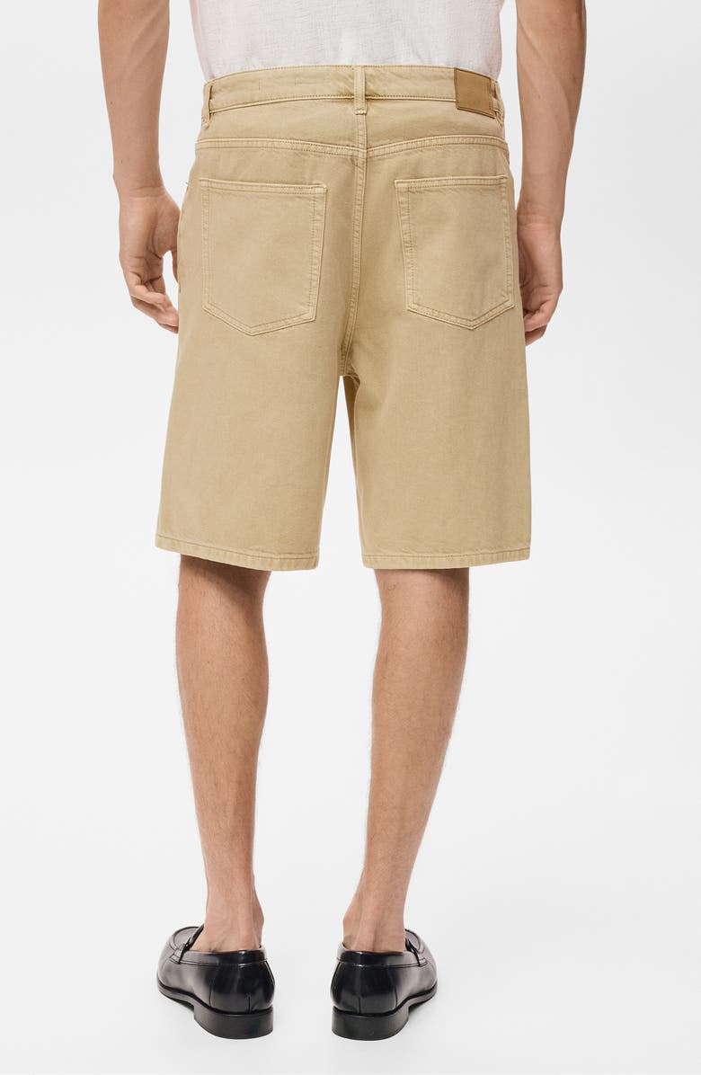 MANGO Relaxed Fit Denim Bermuda Shorts, Alternate, color, Beige