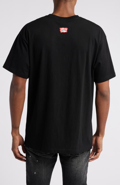 Icecream Service Cotton Graphic T-shirt In Black