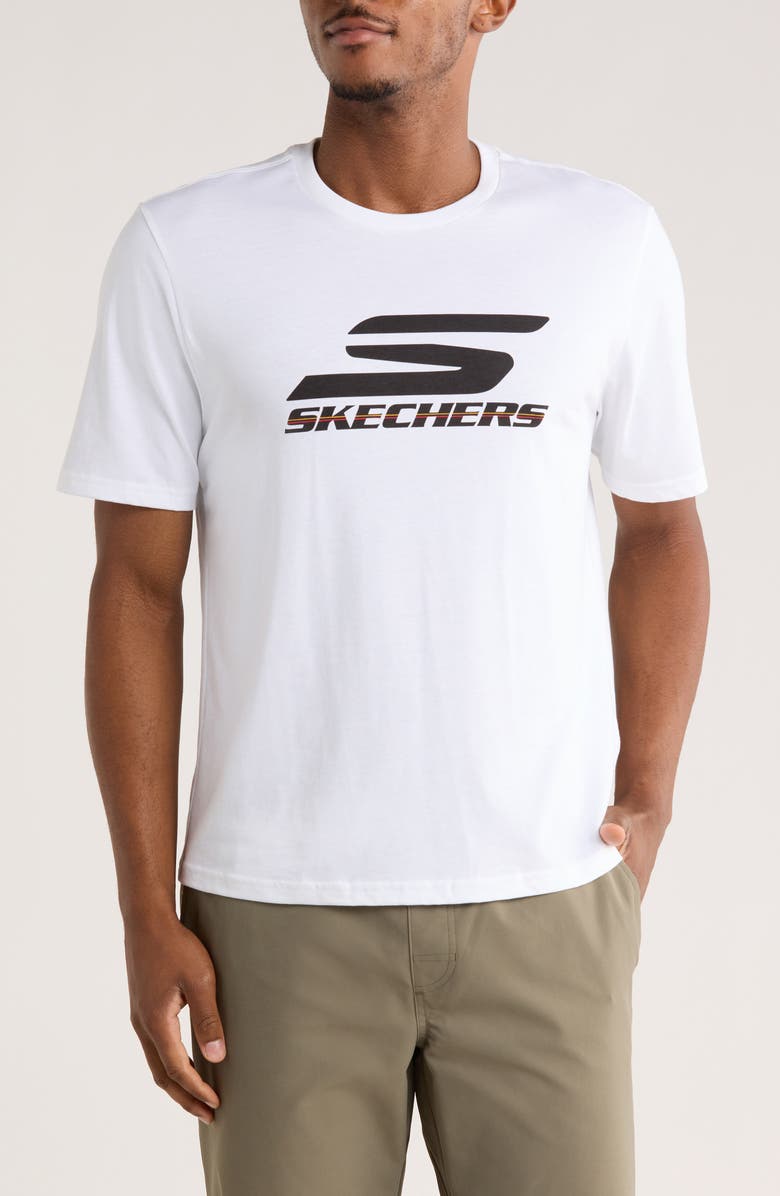 SKECHERS Performance Logo T-Shirt, Main, color, Bright White