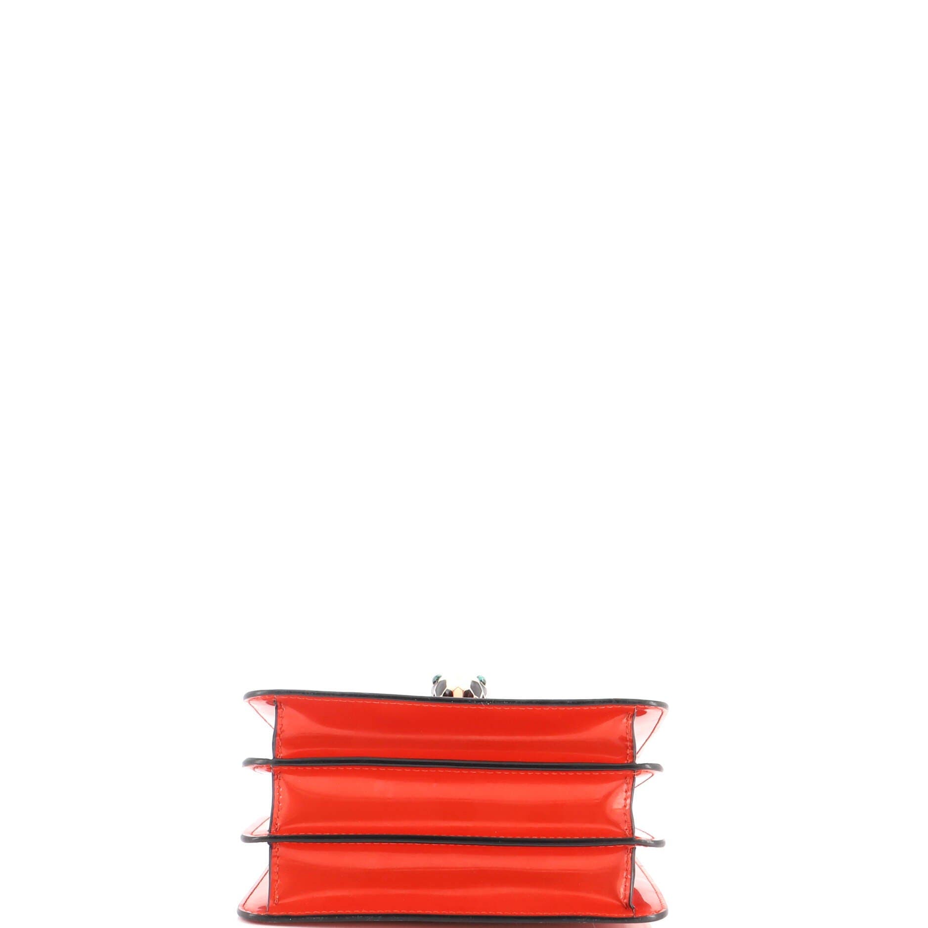 Serpenti Top Handle Bag Patent Small, Alternate, color, Orange