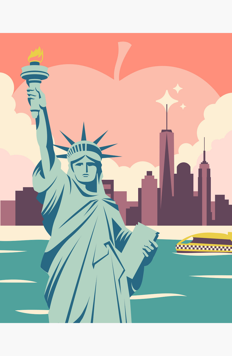 Pink Picasso Kits New York State of Mind Paint by Numbers Kit, Alternate, color, Teal / Light Blue