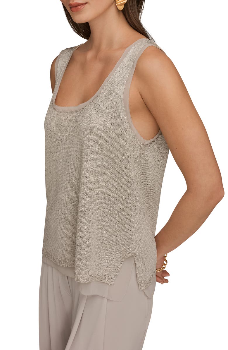 Donna Karan New York Sequin Shell Top, Alternate, color, Tuscan Grey