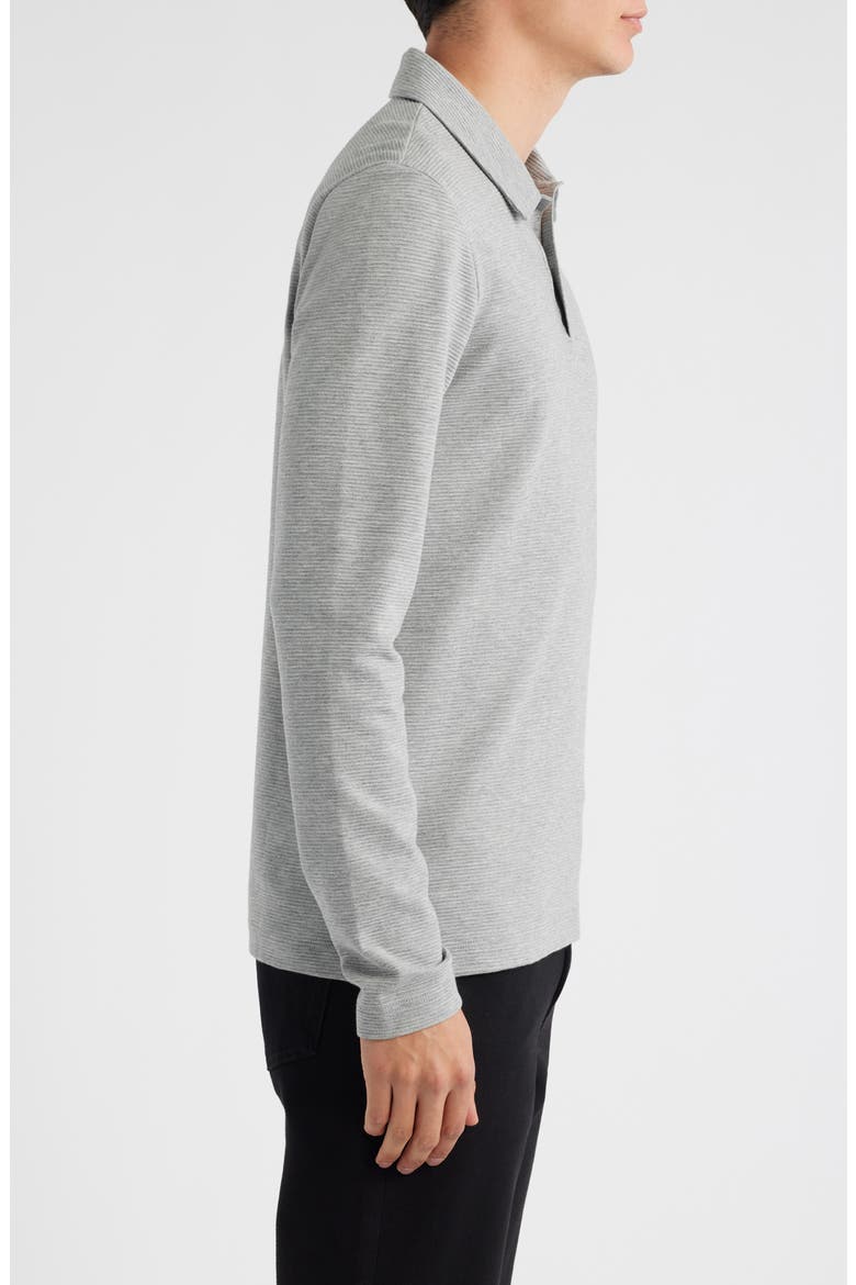 Pleins Long Sleeve Polo, Alternate, color, SILVER