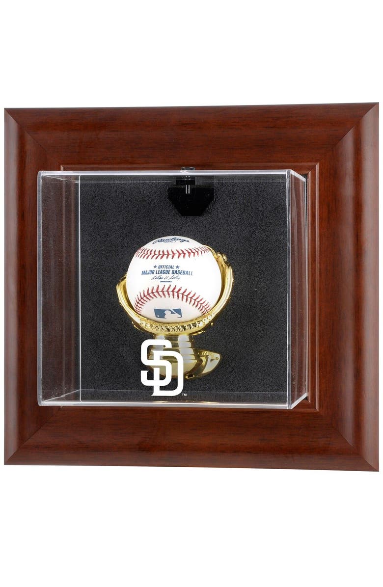 FANATICS AUTHENTIC San Diego Padres Brown Framed Wall-Mounted Logo Baseball Display Case, Main, color, 