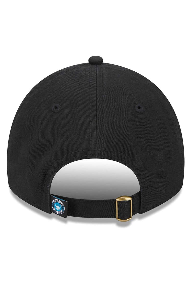 Women's New Era Black Charlotte FC Throwback 9TWENTY Adjustable Hat, Alternate, color, Black