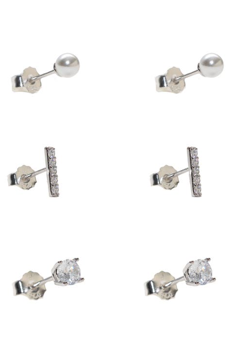 Set of 3 Stud Earrings