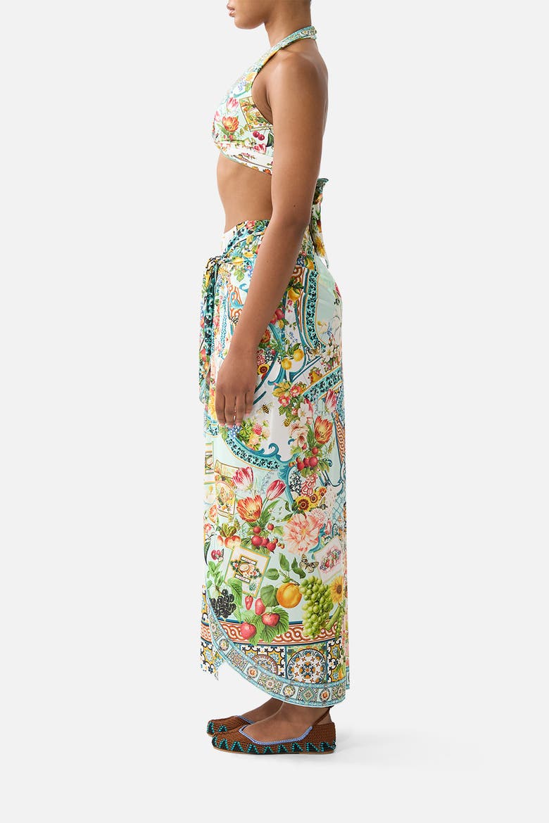 Layered Long Sarong W Tie Front, Alternate, color, Magic Of The Mercado