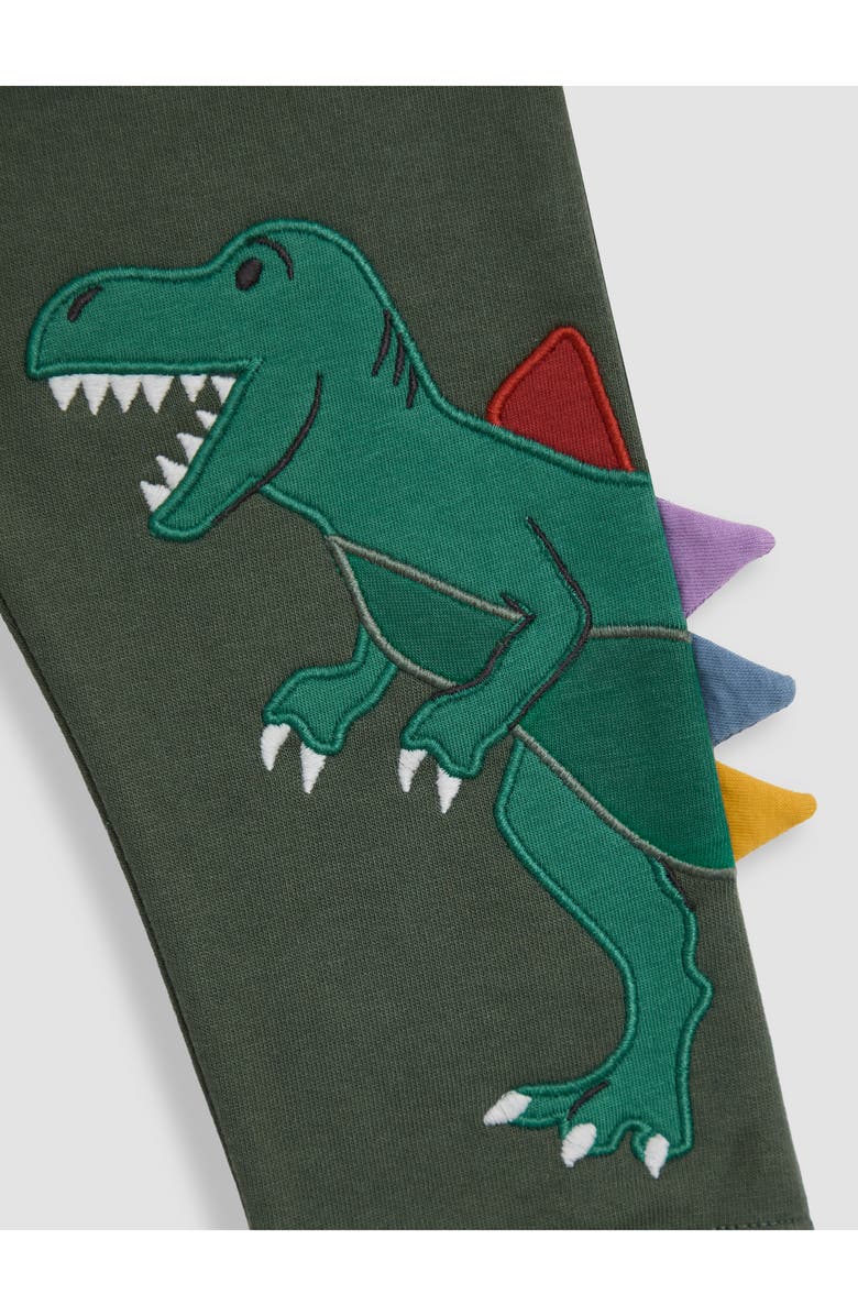 JOJO MAMAN BEBE Kids' Roar Dinosaur Appliqué Cotton Joggers, Alternate, color, Khaki