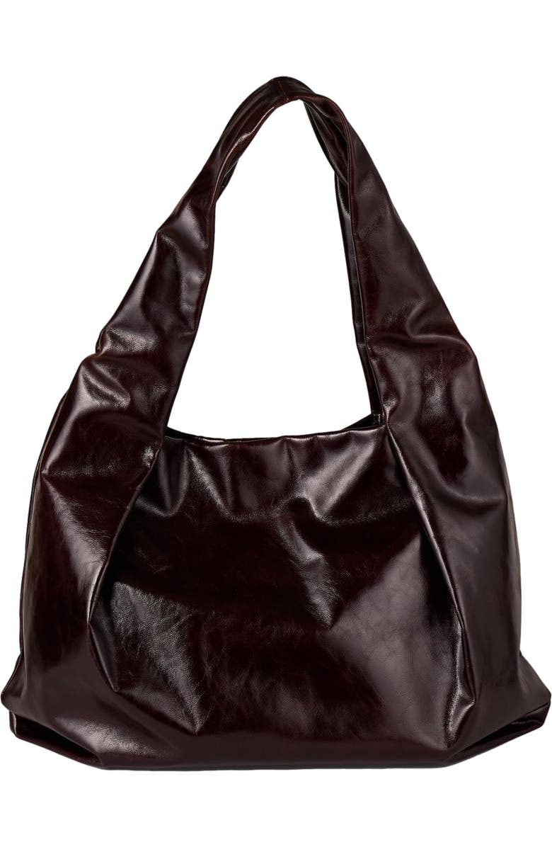 SANDRO Large shiny leather bag, Main, color,