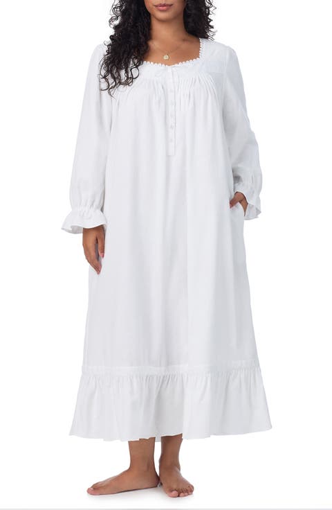 Long Sleeve Cotton Ballet Nightgown (Plus)