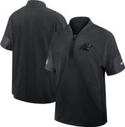 Nike Men's Nike Black Carolina Panthers Sideline Short Sleeve Quarter-Zip Coach Jacket