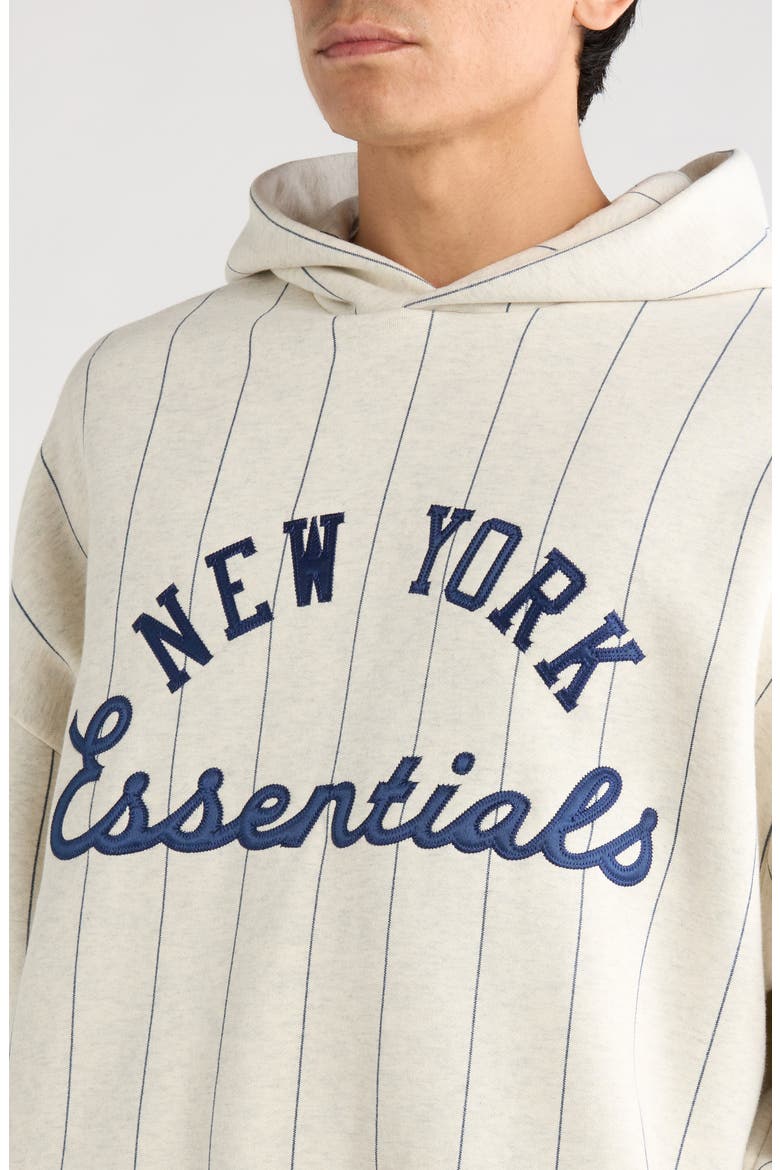 x MLB Mets Sport Cotton Blend Graphic Hoodie, Alternate, color, OATMEAL HEATHER/ PINSTRIPES