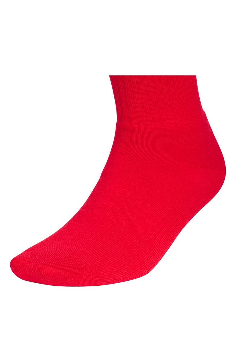 adidas Gender Inclusive Originals Trefoil 6-Pack Quarter Socks, Alternate, color, Scarlet/ Green/ Royal Blue