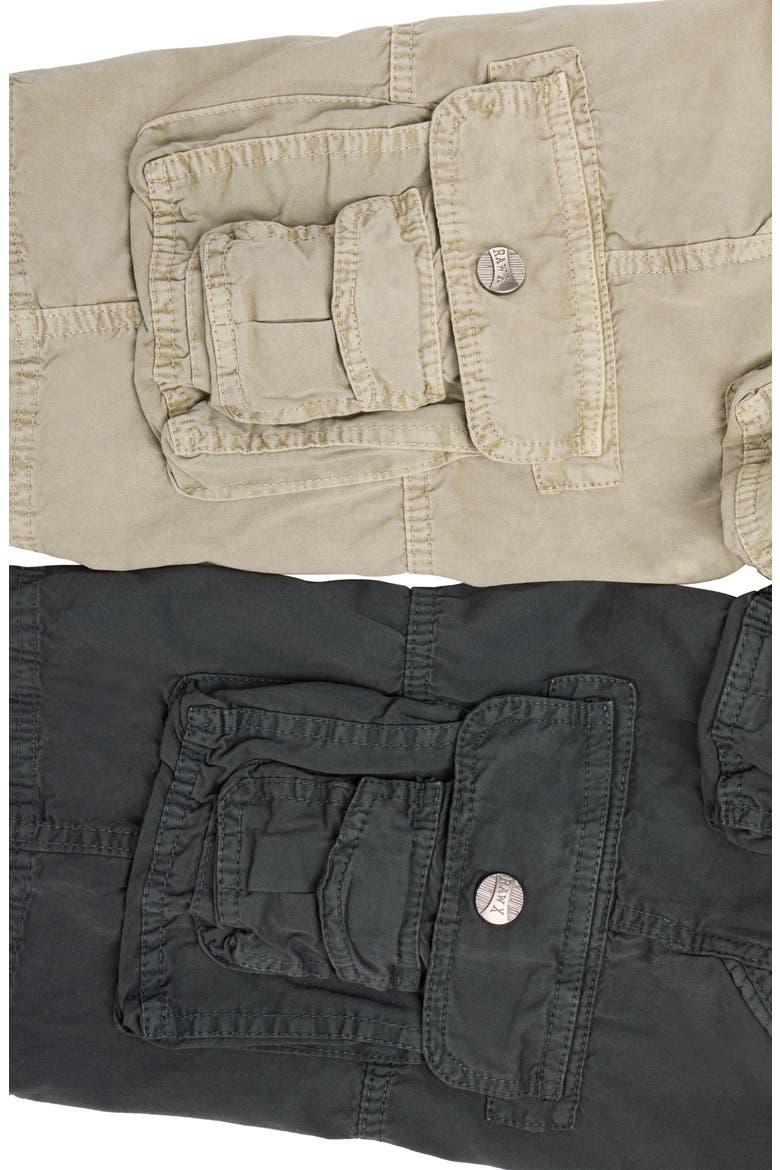 Kids' 2-Pack Belted Twill Cargo Shorts, Alternate, color, CHARCOAL/ STONE
