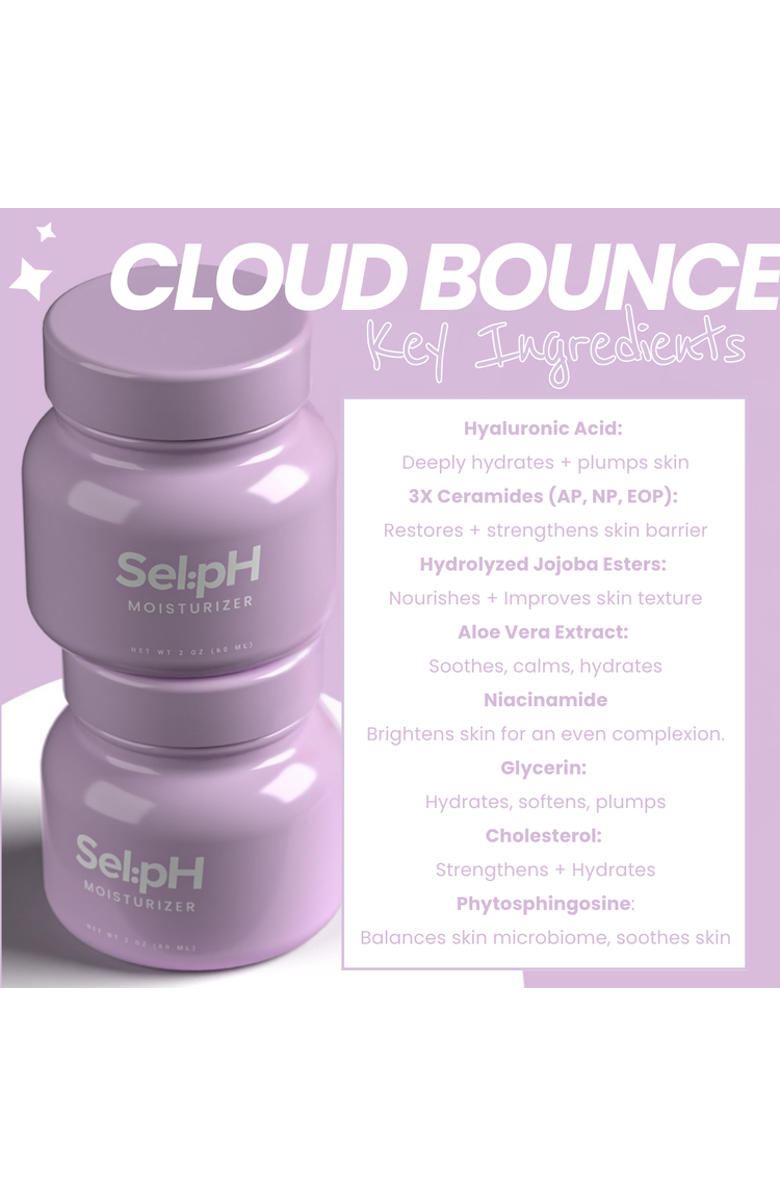 SelpH Cloud Bounce Moisturizer with Hyaluronic Acid + 3X Ceramides + Jojoba, Alternate, color, NO COLOR