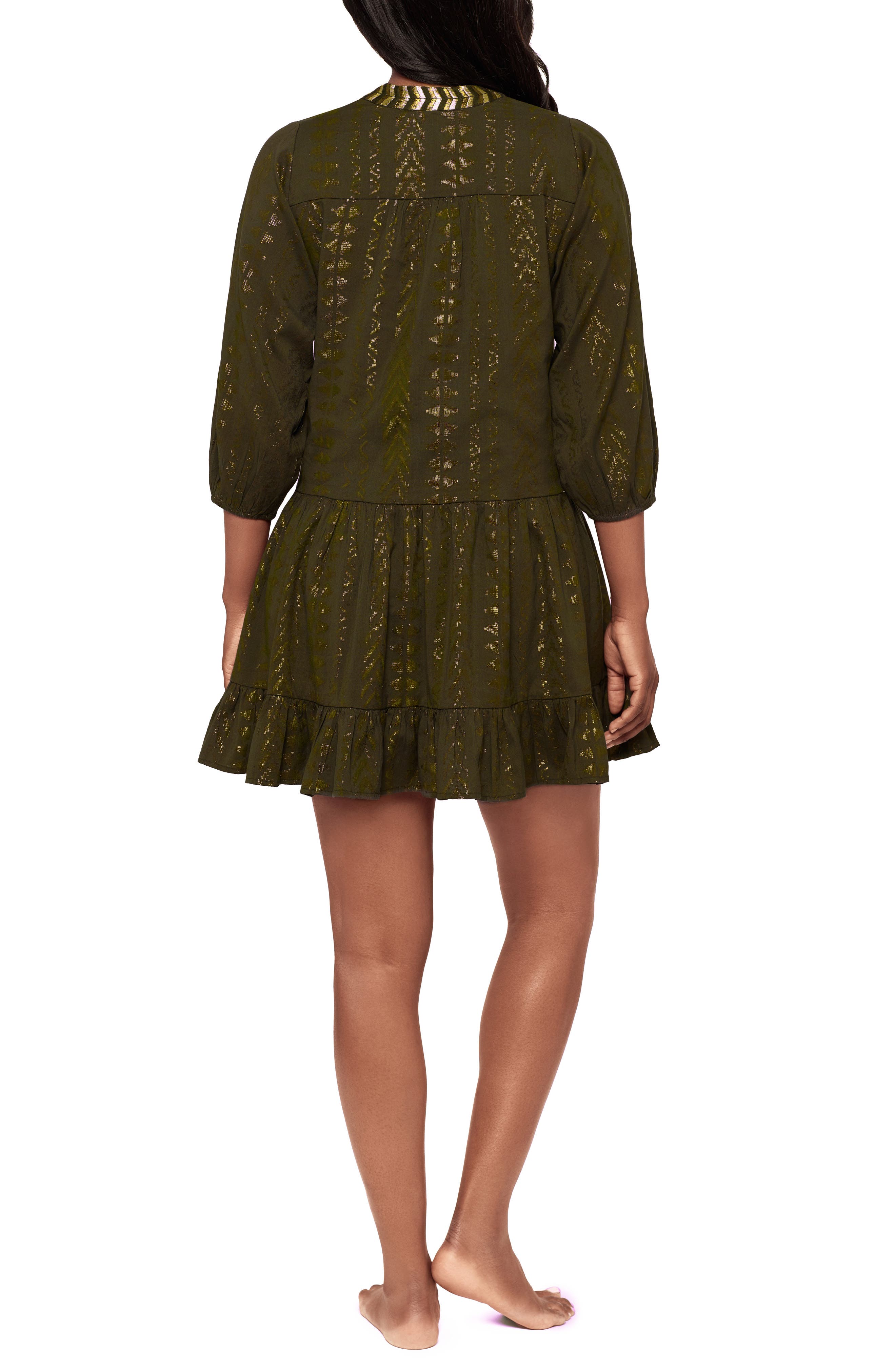 Metallic Jacquard Cover-Up Dress - image 4