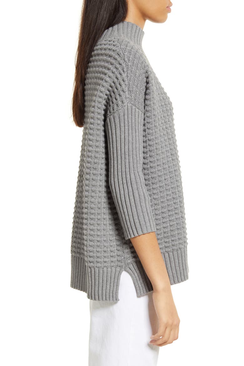 Mozart Popcorn Cotton Sweater, Alternate, color, GREY MELANGE