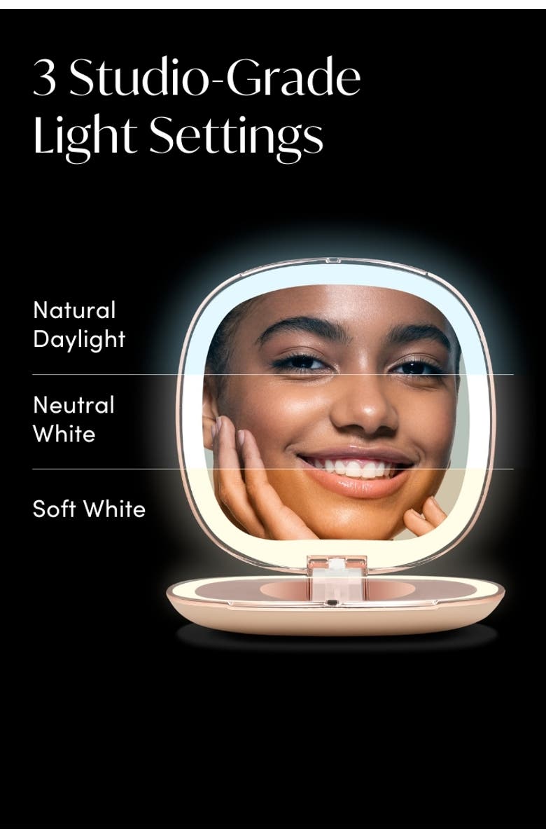 FANCII Mila 2 LED Compact Mirror, Alternate, color, Champagne Cream