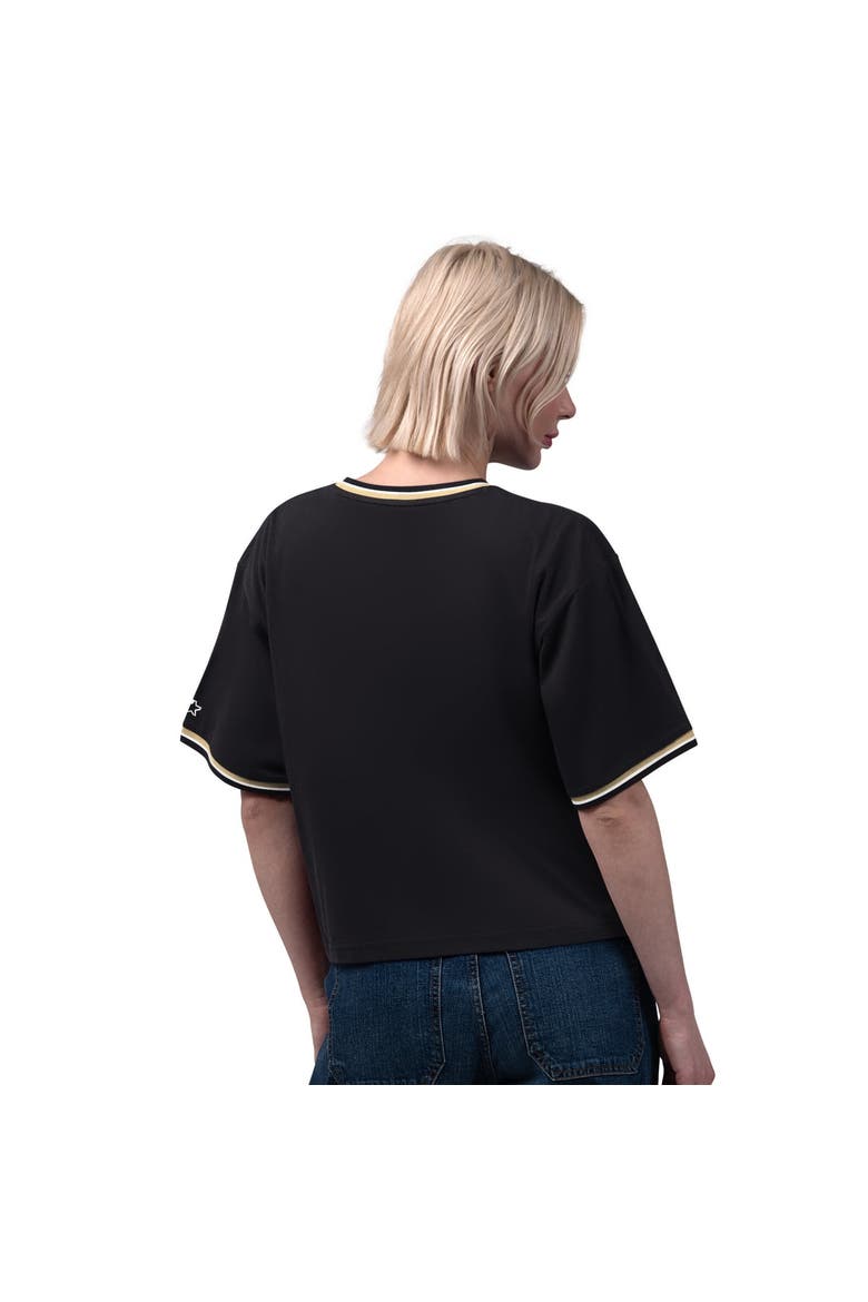 Women's Starter  Black New Orleans Saints Ace Cropped T-Shirt, Alternate, color, Black