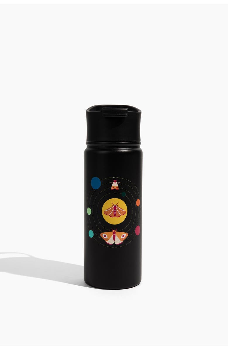 United By Blue 18 OZ Butterfly Galaxy Steel Bottle, Main, color, Black