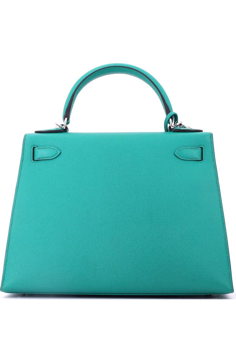 Pre-Owned Hermes Kelly Handbag Blue Epsom with Palladium Hardware 28, Alternate, color, Bleu Paon
