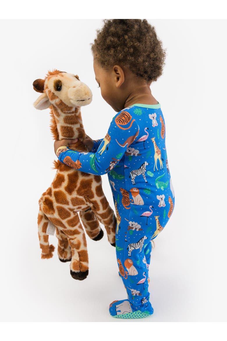 SoftSnooze Gender Inclusive One Piece Footie Pajamas, Alternate, color, Zoo Crew