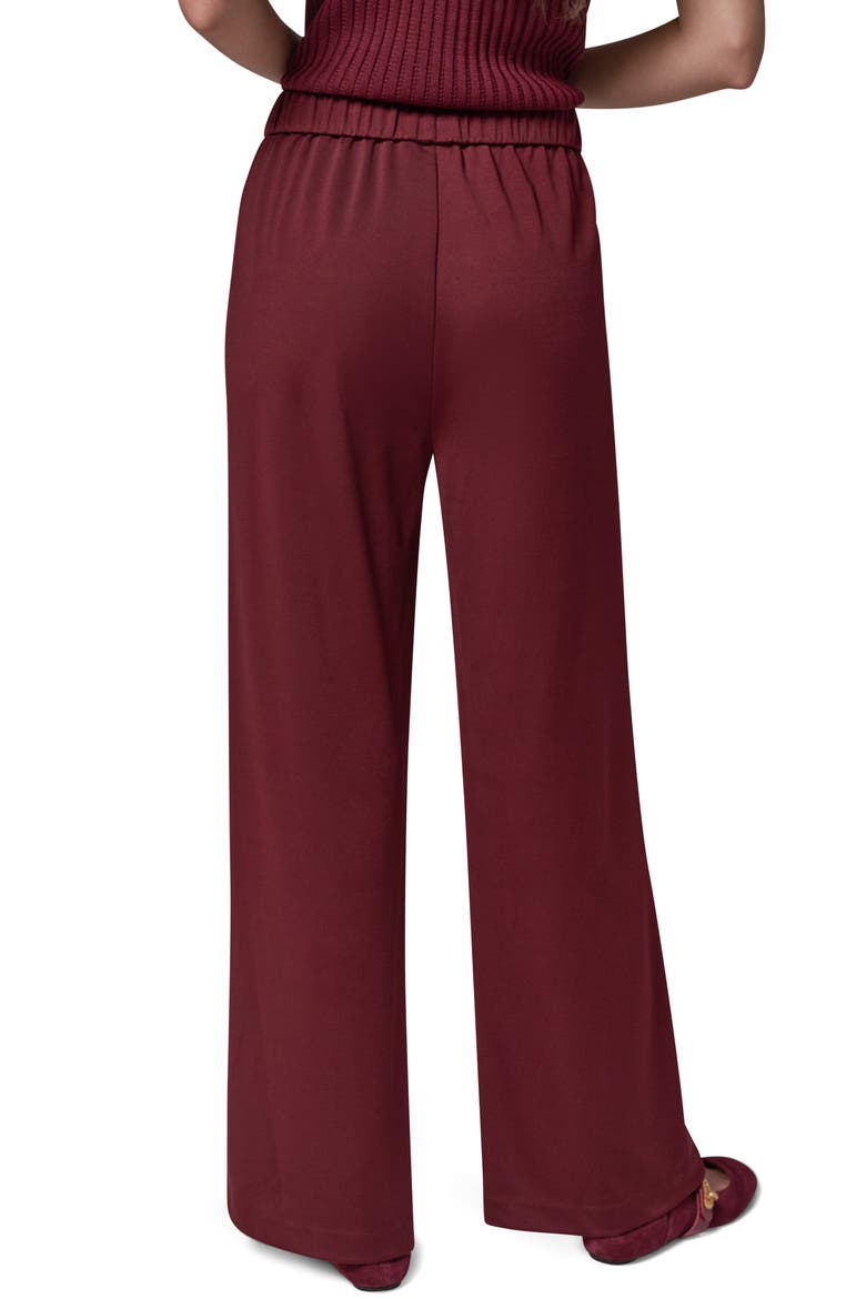 Pleated Straight Leg Pull-On Pants, Alternate, color, BLK CHERRY