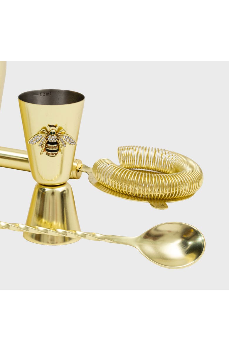 Joanna Buchanan Stripey bee cocktail shaker set, Alternate, color, Gold