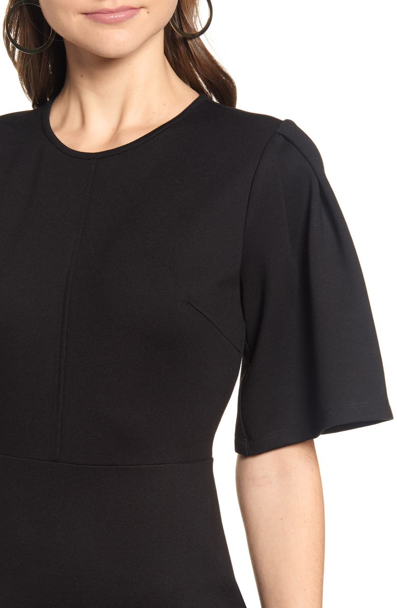 Rachel Parcell Flutter Sleeve Ponte Dress, Alternate, color, 