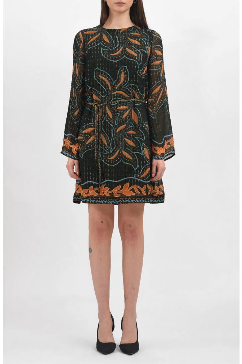 Sia Long Sleeve Minidress, Main, color, AUTUMN TROPICS