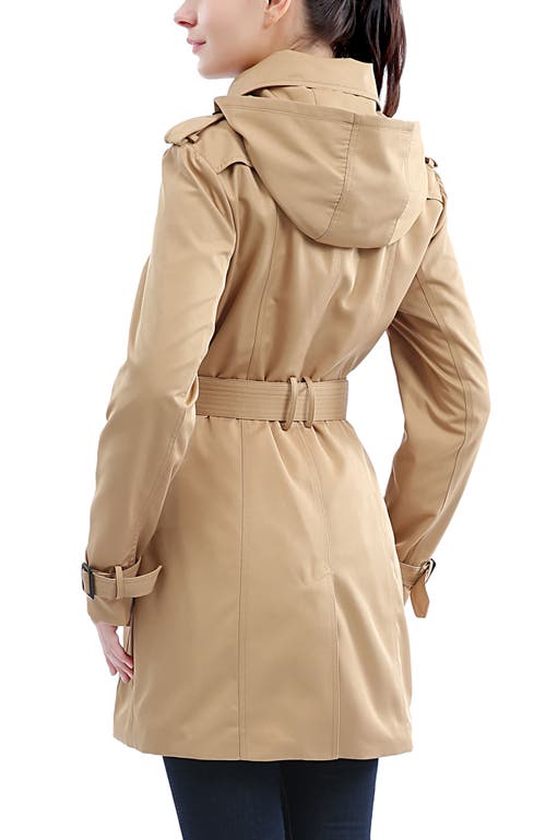 Kimi & Kai Rosie Hooded Trench Coat In Neutral