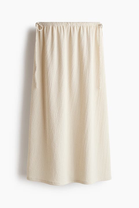 Crinkled Drawstring Skirt