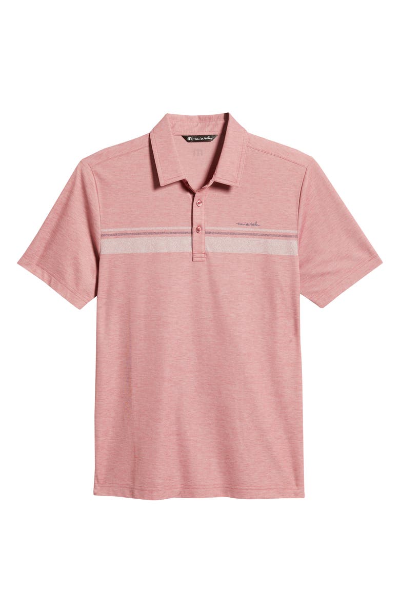 TravisMathew Over the Water Cotton Blend Performance Polo, Alternate, color, Heather Ruby Wine