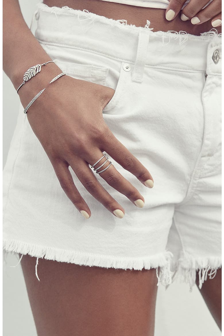 Skinny Cubic Zirconia Pavé Band Ring, Alternate, color, SILVER