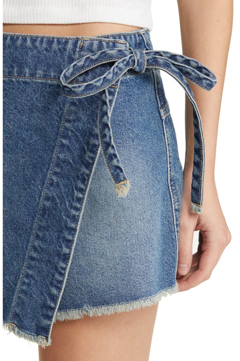 Emmy Nonstretch Denim Skort, Alternate, color, MISTY BLUE