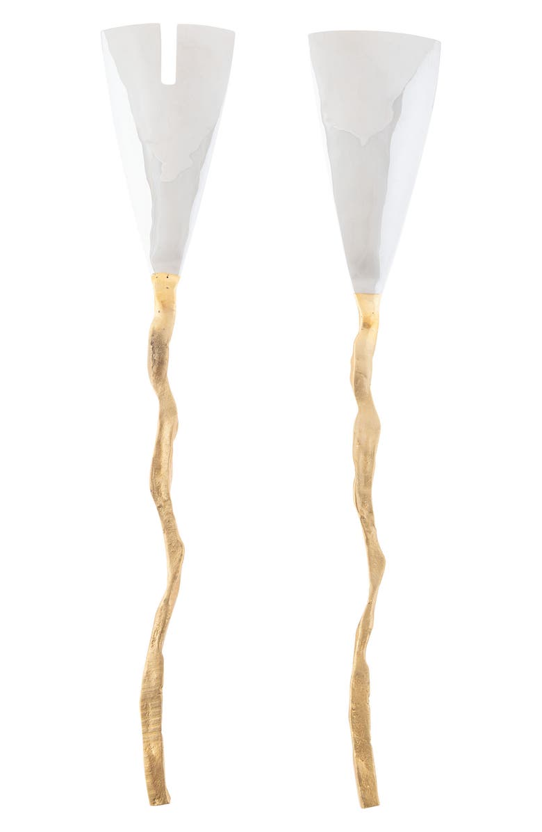 KARMA GIFTS Branch Salad Servers Set, Main, color, Brass