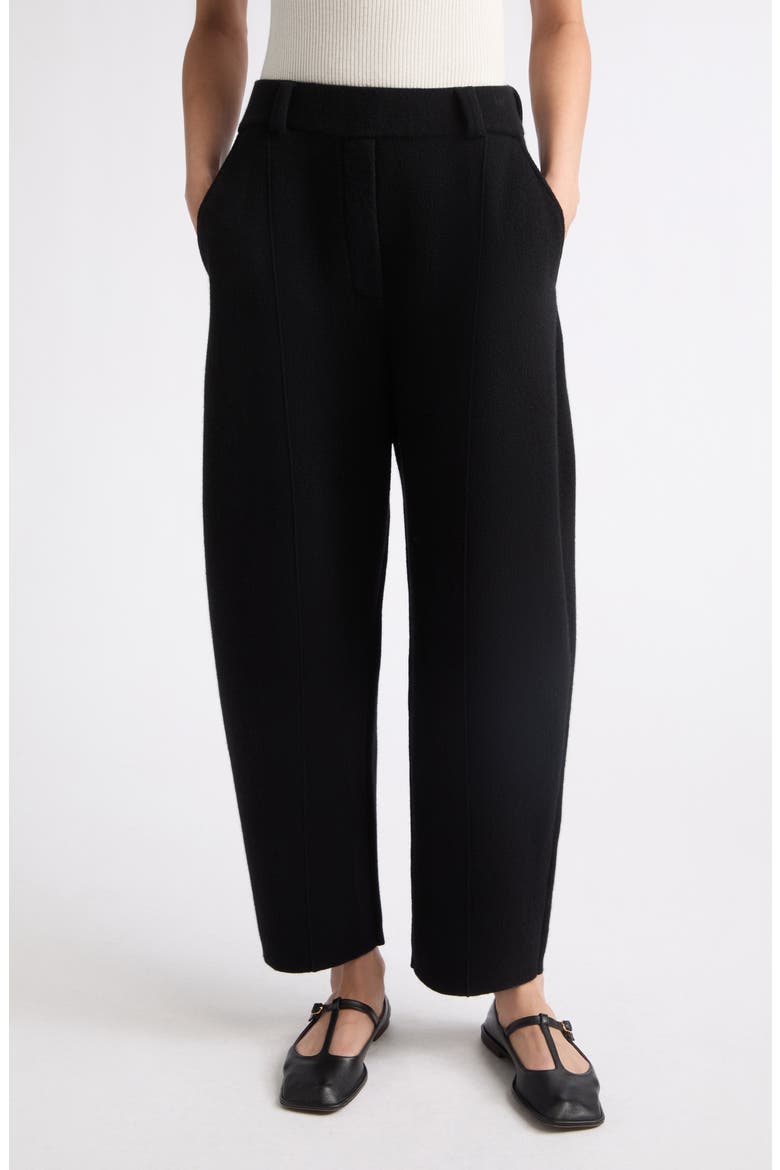 Wrenda Cashmere Barrel Leg Sweater Pants, Main, color, BLACK