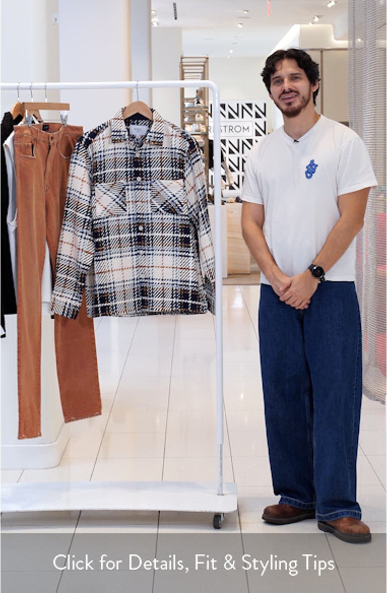 Whiting Charlton Plaid Button-Up Overshirt, sales video thumbnail